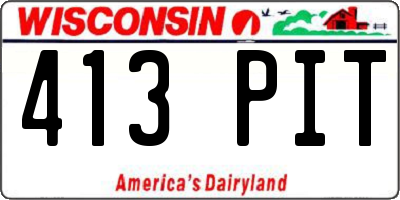 WI license plate 413PIT
