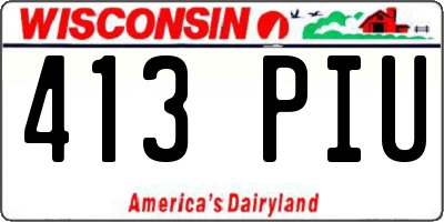 WI license plate 413PIU
