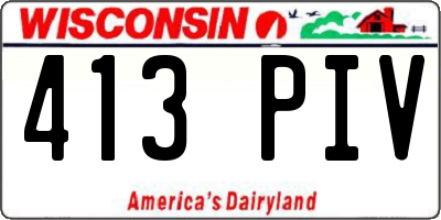 WI license plate 413PIV