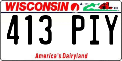 WI license plate 413PIY
