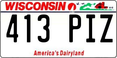 WI license plate 413PIZ