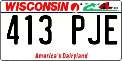 WI license plate 413PJE