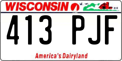 WI license plate 413PJF