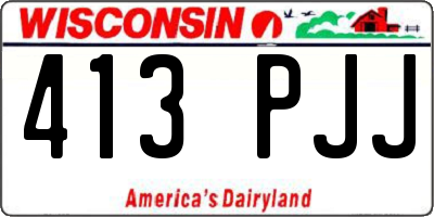 WI license plate 413PJJ