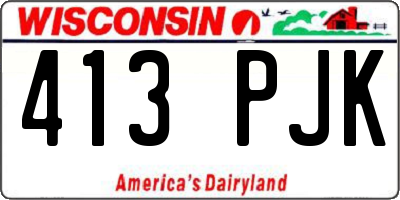 WI license plate 413PJK