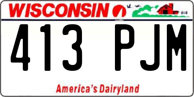 WI license plate 413PJM