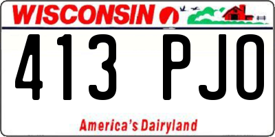 WI license plate 413PJO