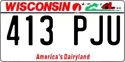 WI license plate 413PJU