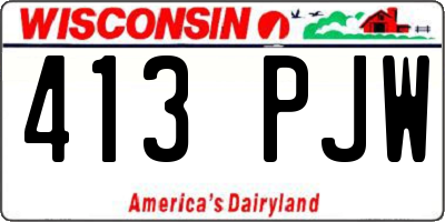 WI license plate 413PJW