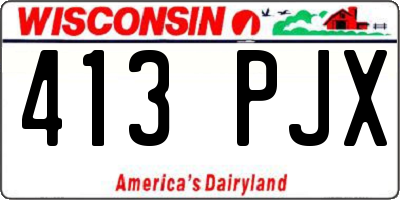 WI license plate 413PJX