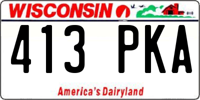 WI license plate 413PKA