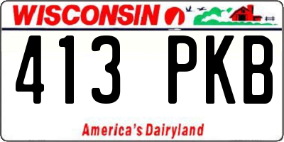 WI license plate 413PKB