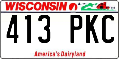 WI license plate 413PKC