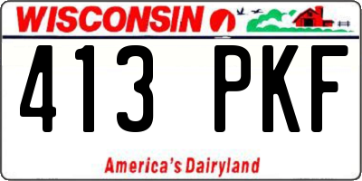WI license plate 413PKF