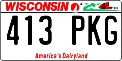 WI license plate 413PKG
