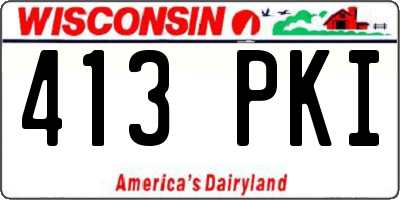 WI license plate 413PKI