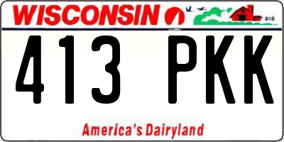 WI license plate 413PKK
