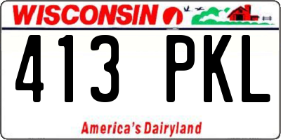 WI license plate 413PKL