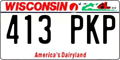 WI license plate 413PKP