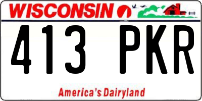 WI license plate 413PKR