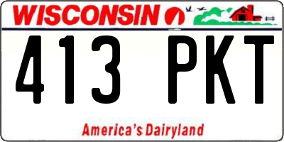 WI license plate 413PKT
