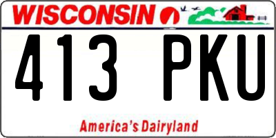 WI license plate 413PKU