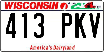 WI license plate 413PKV