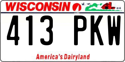 WI license plate 413PKW
