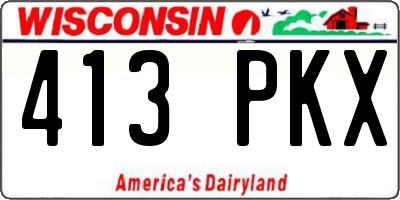 WI license plate 413PKX