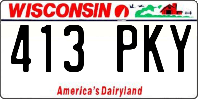 WI license plate 413PKY