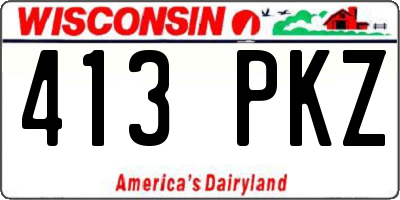 WI license plate 413PKZ