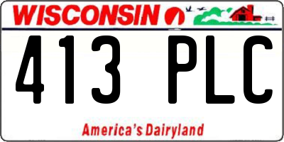 WI license plate 413PLC