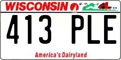 WI license plate 413PLE