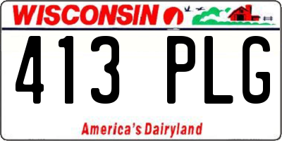 WI license plate 413PLG
