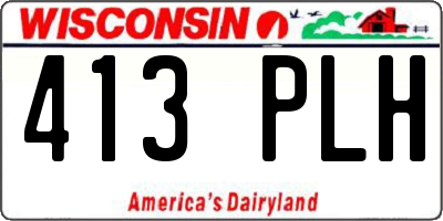WI license plate 413PLH