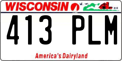 WI license plate 413PLM