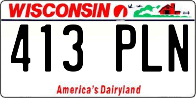 WI license plate 413PLN