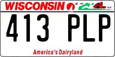 WI license plate 413PLP