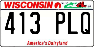 WI license plate 413PLQ