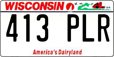 WI license plate 413PLR