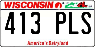 WI license plate 413PLS