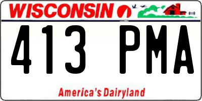 WI license plate 413PMA