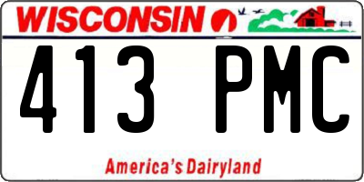 WI license plate 413PMC