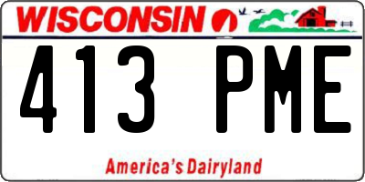 WI license plate 413PME