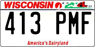 WI license plate 413PMF