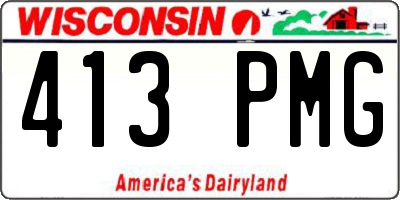 WI license plate 413PMG