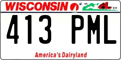 WI license plate 413PML