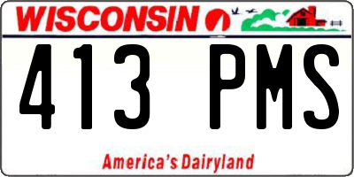 WI license plate 413PMS