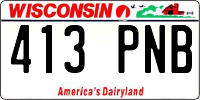 WI license plate 413PNB