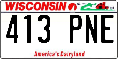 WI license plate 413PNE